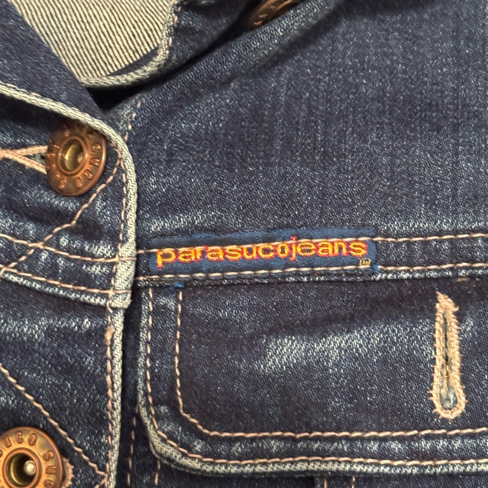 Vintage Parasuco Jeans Cropped Jean Jacket XS - Picture 4 of 5